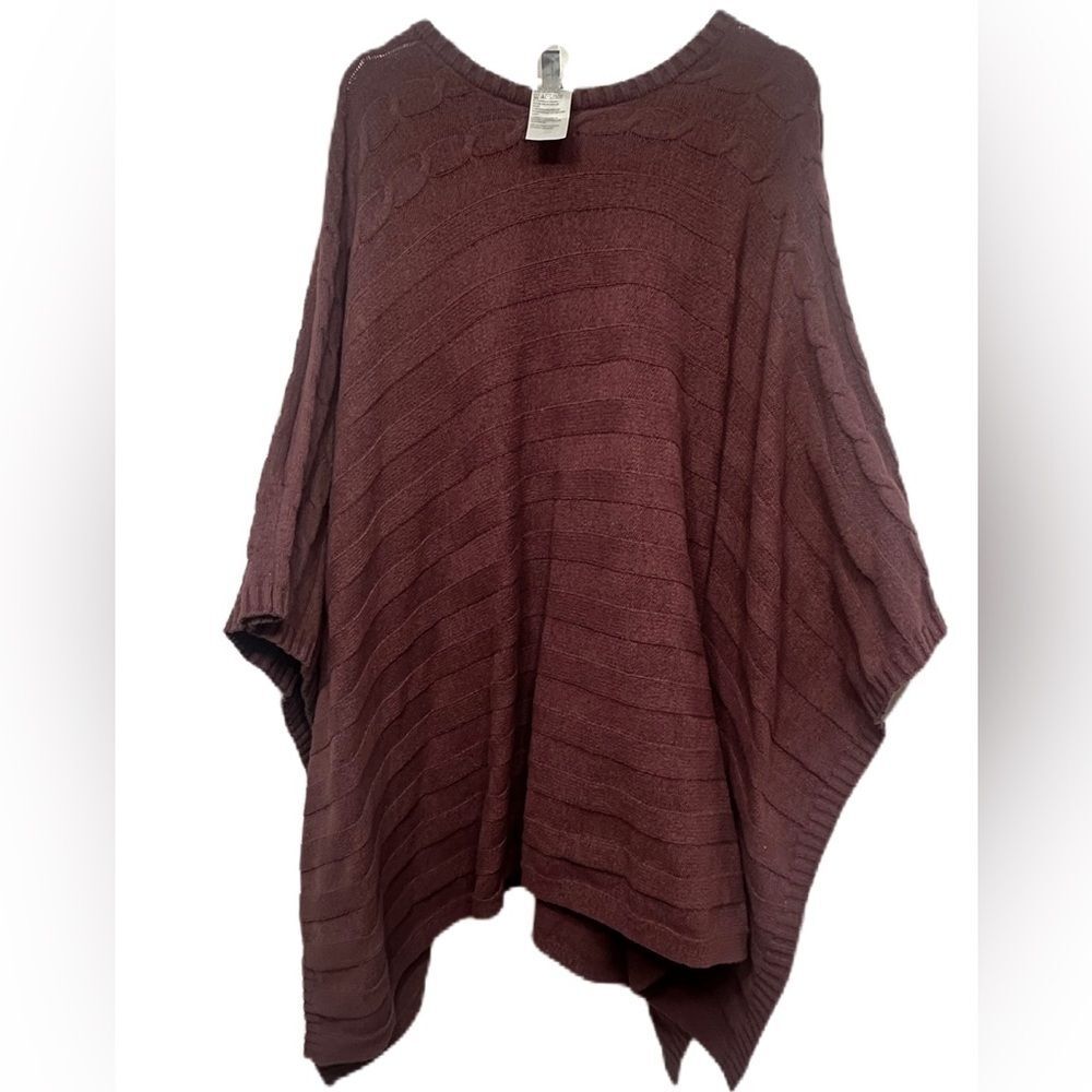 Lisa Rinna Collection Cable Knit Poncho Size M/L‎ - Picture 3 of 11